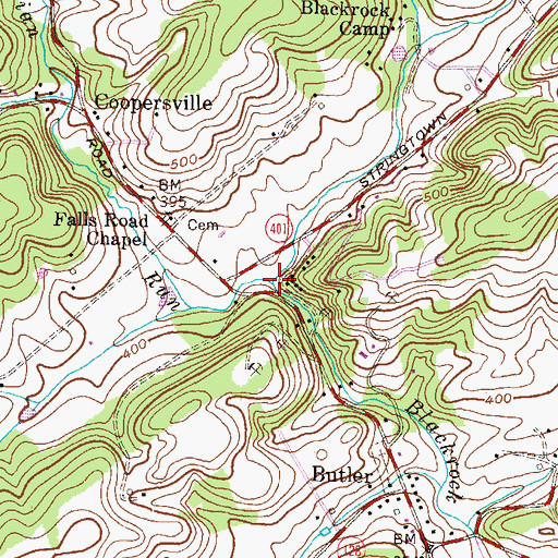 Topographic Map of Indian Run, MD