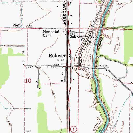 Topographic Map of Rohwer, AR