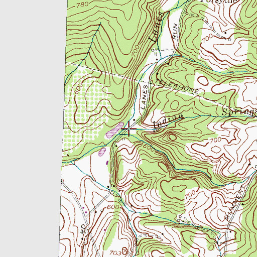 Topographic Map of Indian Springs Run, MD