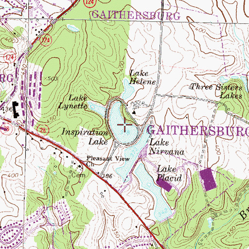 Topographic Map of Inspiration Lake, MD
