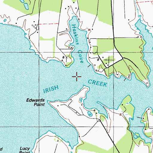 Topographic Map of Irish Creek, MD