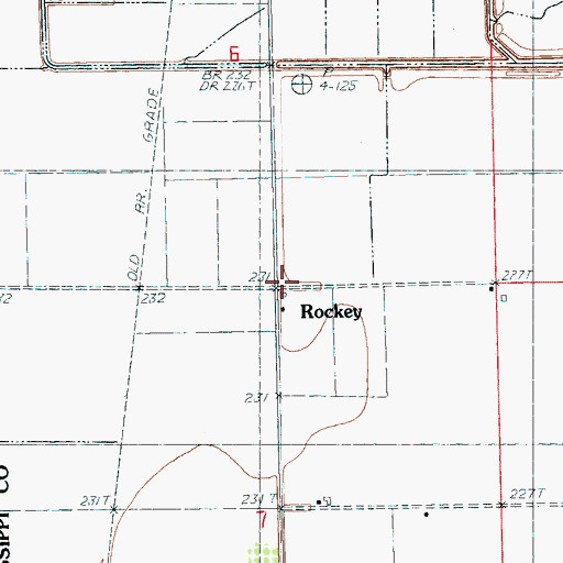 Topographic Map of Rokey, AR