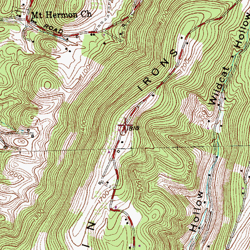 Topographic Map of Irons Mountain, MD
