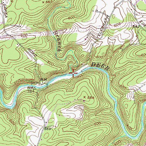Topographic Map of Island Branch, MD