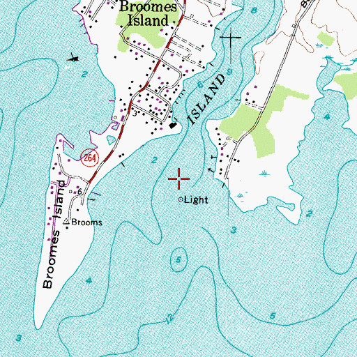 Topographic Map of Island Creek, MD