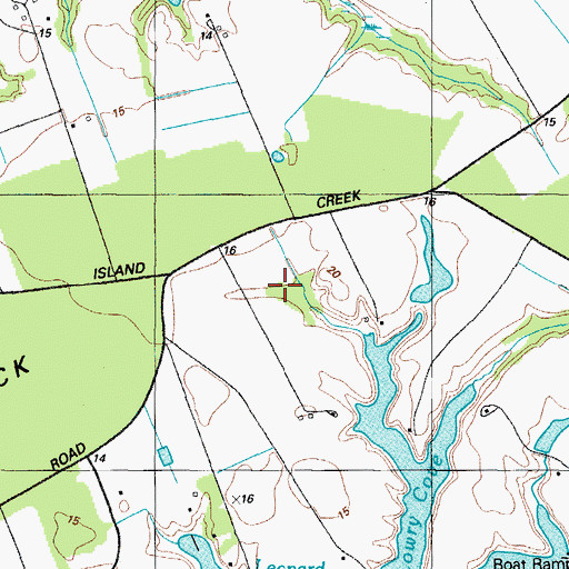 Topographic Map of Island Neck, MD