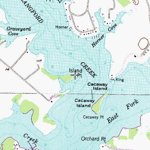 Topographic Map of Island Point, MD