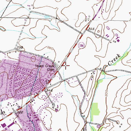 Topographic Map of Israel Creek Cemetery, MD