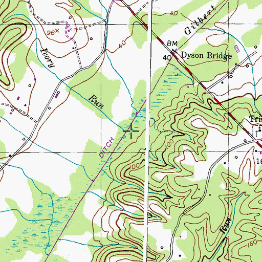 Topographic Map of Ivory Run, MD