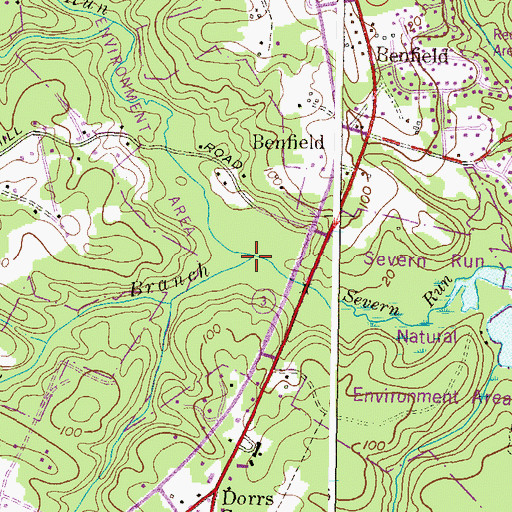 Topographic Map of Jabez Branch, MD