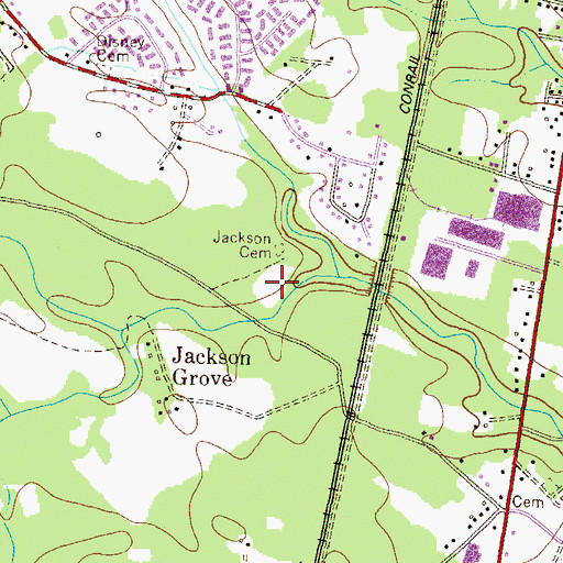 Topographic Map of Jackson Cemetery, MD