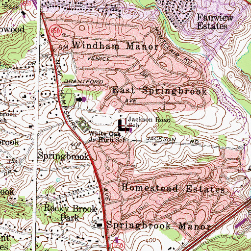 Topographic Map of Jackson Road Elementary School, MD