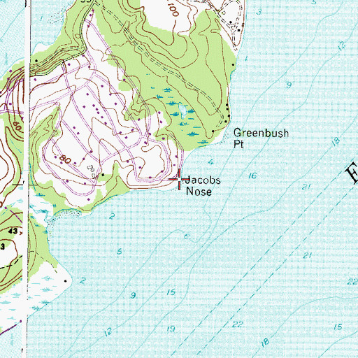 Topographic Map of Jacobs Nose, MD