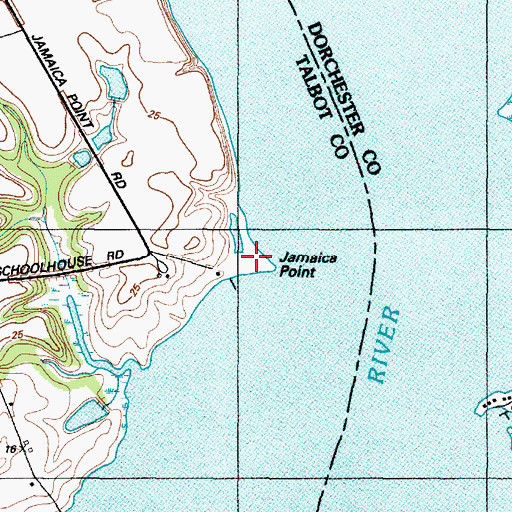 Topographic Map of Jamaica Point, MD