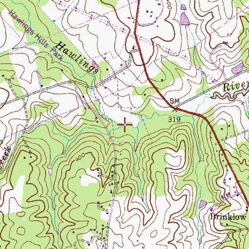 Topographic Map of James Creek, MD