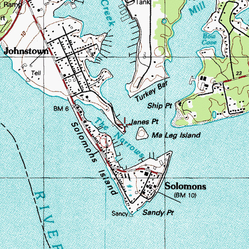 Topographic Map of Janes Point, MD