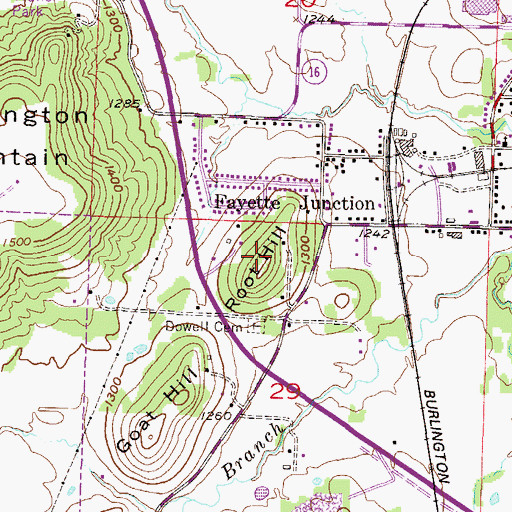 Topographic Map of Root Hill, AR