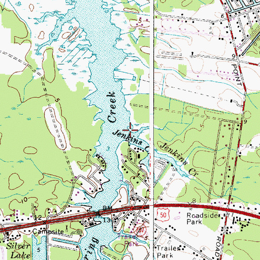 Topographic Map of Jenkins Creek, MD