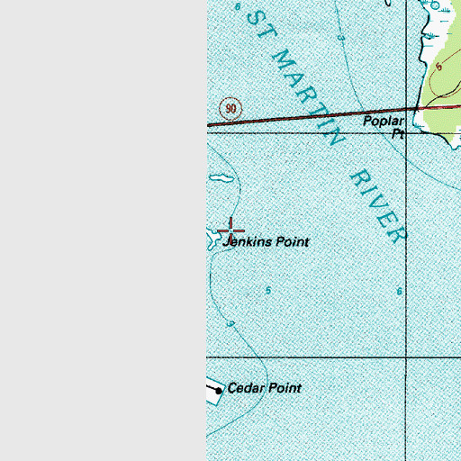 Topographic Map of Jenkins Point, MD