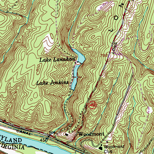 Topographic Map of Lake Jenkins, MD