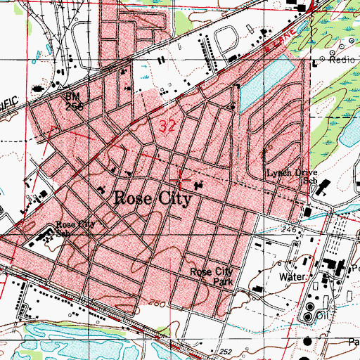 Topographic Map of Rose City, AR