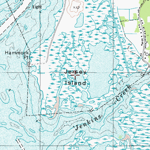 Topographic Map of Jersey Island, MD