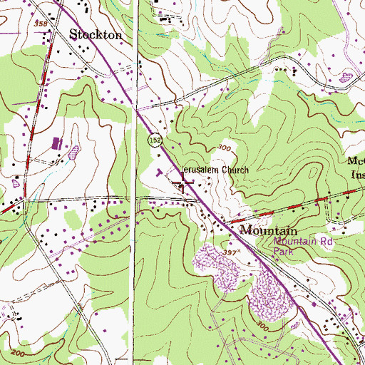 Topographic Map of Mountain Christian Church, MD