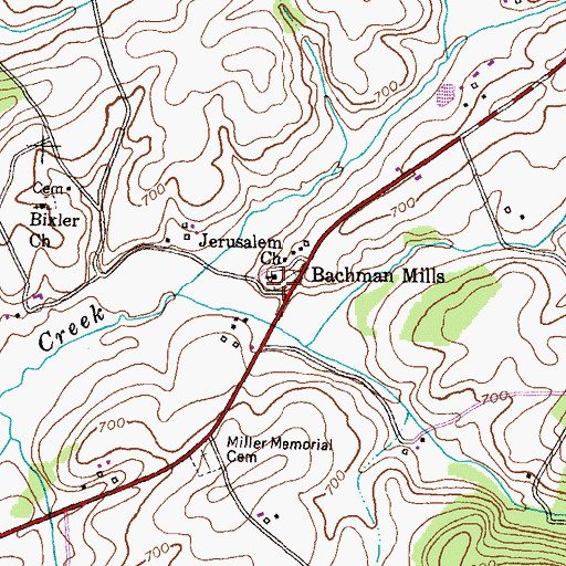 Topographic Map of Jerusalem Church, MD