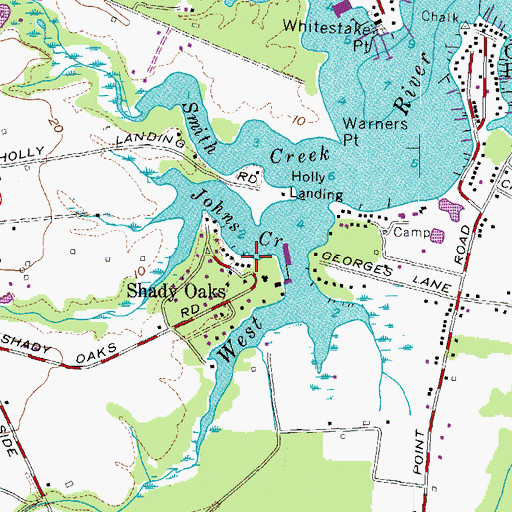 Topographic Map of Johns Creek, MD