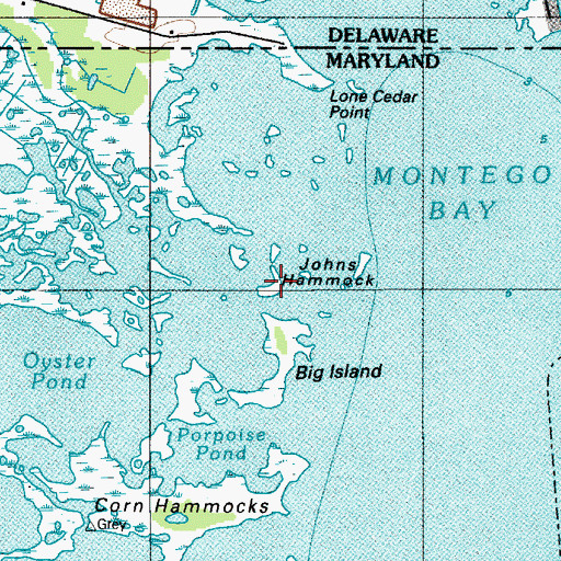 Topographic Map of Johns Hammock, MD