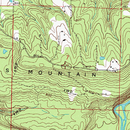 Topographic Map of Ross Mountain, AR