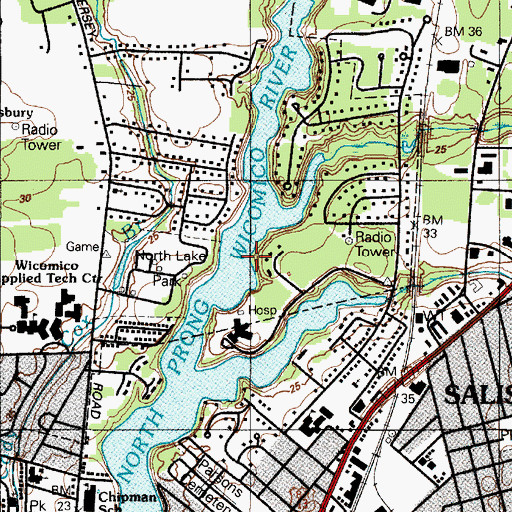 Topographic Map of Johnson Pond, MD