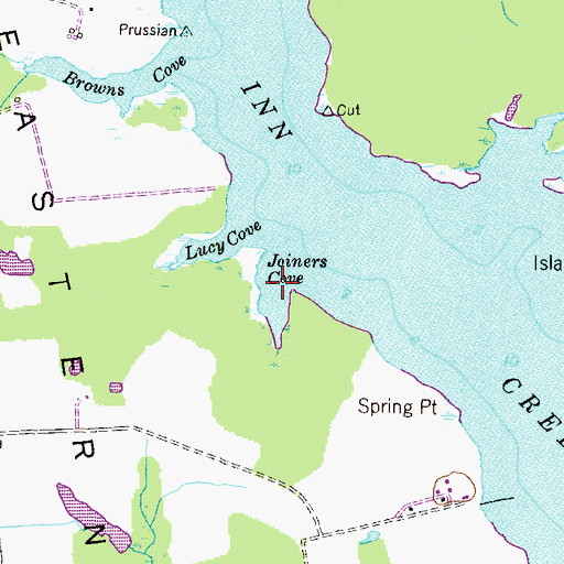Topographic Map of Joiners Cove, MD