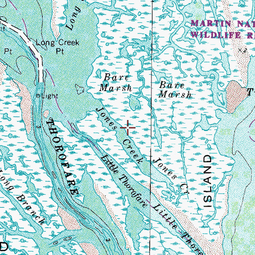 Topographic Map of Jones Creek, MD