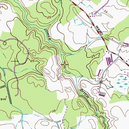 Topographic Map of Jones Ditch, MD