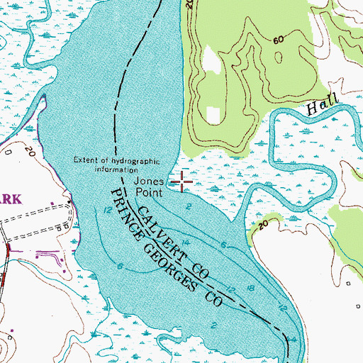 Topographic Map of Jones Point, MD