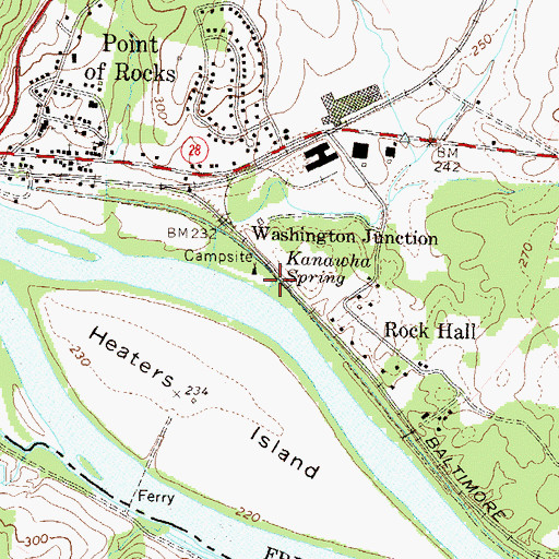 Topographic Map of Kanawha Spring, MD