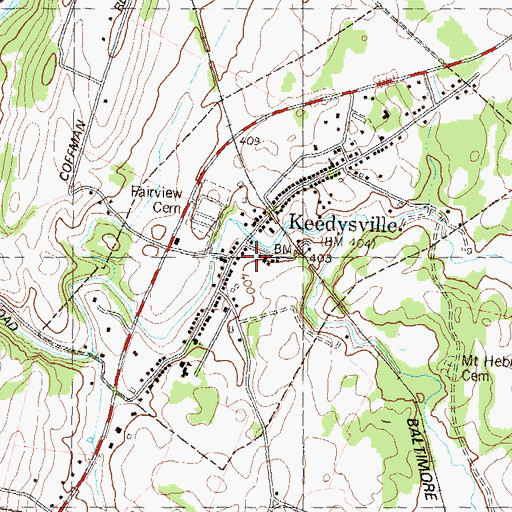 Topographic Map of Keedysville, MD