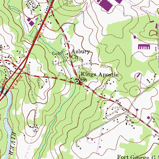 Topographic Map of Kings Apostle Church, MD