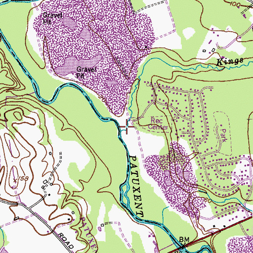 Topographic Map of Kings Branch, MD
