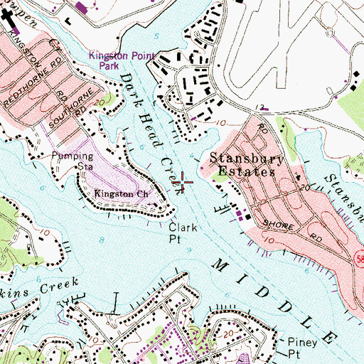 Topographic Map of Kingston Church, MD