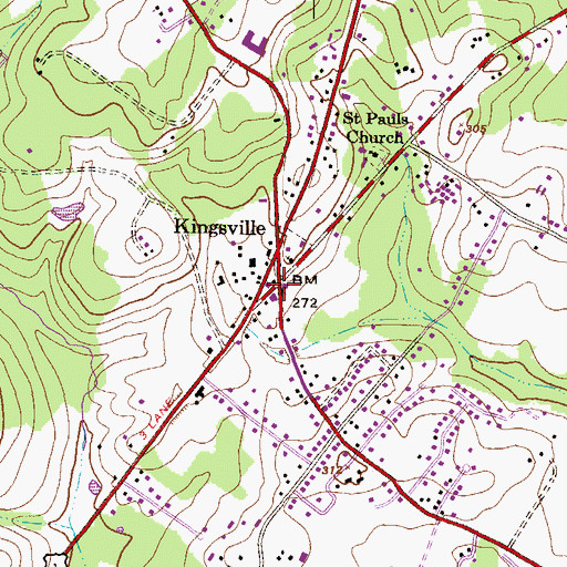 Topographic Map of Kingsville, MD