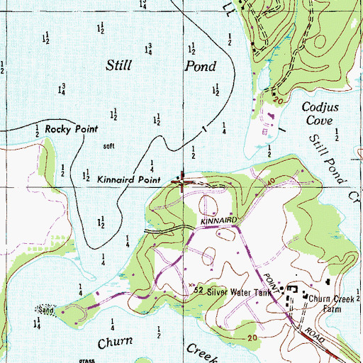 Topographic Map of Kinnaird Point, MD