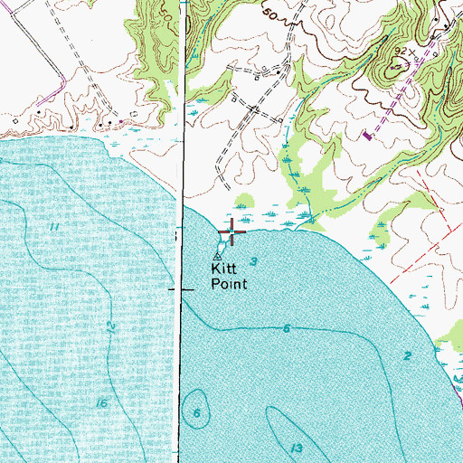 Topographic Map of Kitt Point, MD