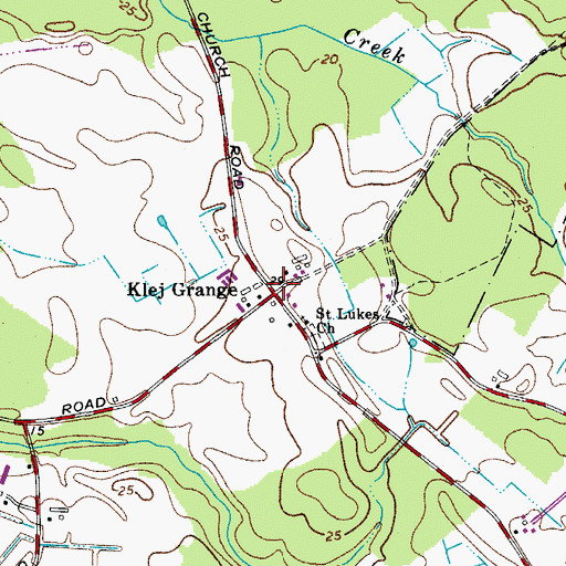 Topographic Map of Klej Grange, MD