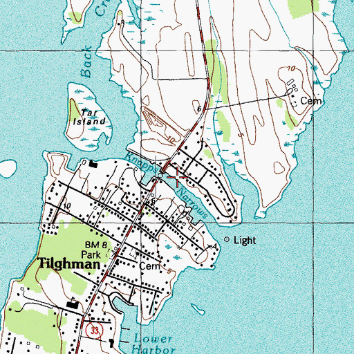 Topographic Map of Knapps Narrows, MD