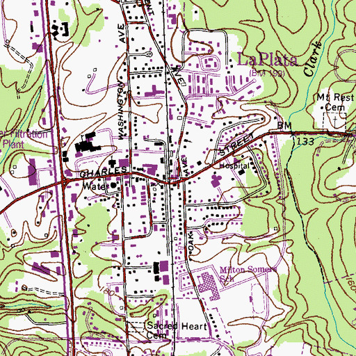 Topographic Map of La Plata, MD