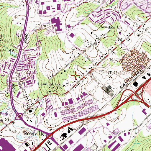 Topographic Map of Lamb of God Church, MD