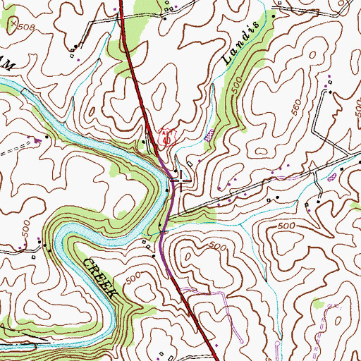 Topographic Map of Landis Spring Branch, MD