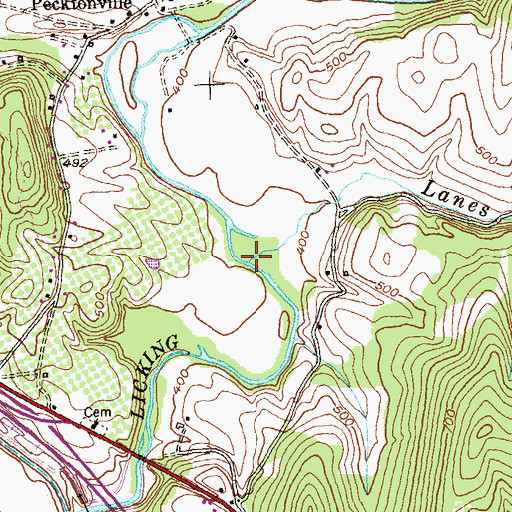Topographic Map of Lanes Run, MD